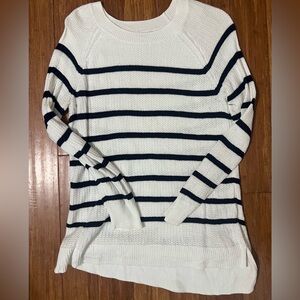 Old Navy White and Black Striped Sweater